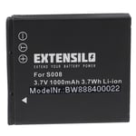 EXTENSILO 1x Batteries compatible avec Leica C-Lux 2 appareil photo, reflex numérique (1000mAh, 3,7V, Li-ion)