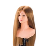 Tête de coiffure professionnelle en or tête de mannequin de formation de poupée factice de coiffure 70% tête de formation d'équipement de coiffure de cheveux synthétiques à usage professionnel