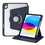 iPad 10.9 (2022) Roterande stöd Tab Fodral - Mörkblå