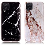 Samsung Galaxy A12 / A12 5G - Skal / Skydd / Marmor Svart