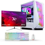 X= Infinity White AMD Ryzen 5 5600X 6 Core, Nvidia RTX 3060 12GB, 27" 165Hz Monitor Package For Gaming