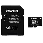 Hama 108088 - 16 gb Class 10 Micro Sdhc - Memory Card with Sd Adapter, Black