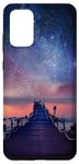 Galaxy S20+ Clouds Sky Pink Night Water Stars Reflection Blue Starry Sky Case