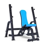 Weights Bench, Folding weight table multi-function weight bench barbell bed bench press squat rack home dumbbell bench fitness chair fitness equipment Benches (Color : Blue, Size : 147 * 74 * 50cm),Si