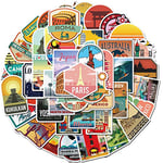 50PCS/set Global Travel City Landscape Stickers Decal Vinyl for Stationery Scrapbooking PS4 Skateboard Laptop Guitar Sticker
