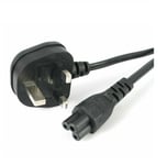 3M UK Plug 3 Pin Mains CloverLeaf C5 Cloverleaf Power Lead Cord Cable For Laptop