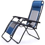 Jjwwhh Adjustable recliner chair Zero gravity chairs Recliner armchairs Patio Pool Outdoor garden chairs Blue folding/A