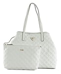 Guess Women's Vikky Tote File, White, Taglia unica