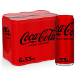Soda Sans Sucres Coca-cola - Le Pack De 6 Canettes De 33cl