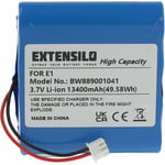 EXTENSILO Batterie compatible avec Pure Evoke Mio Union Jack, One Flow, Sensia, VL-60924, Verona radio (13400mAh, 3,7V, Li-ion) - Extensilo