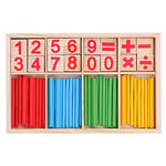 OFKPO Mathematical Educational Toy, Counting Number Blocks and Sticks Wooden Math Sticks, Children Counting Games Number Rods with Storage Tray