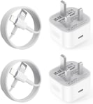 iPhone Charger [Apple MFi Certified] 2 Pack 20W PD USB C Fast Charger Plug with