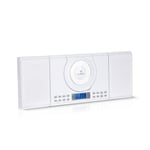 Bluetooth Micro Stereo System CD Player Radio Portable USB Remote Control White