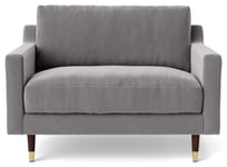 Swoon Rieti Velvet Cuddle Chair - Silver Grey