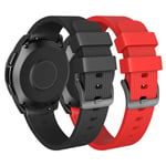 NotoCity 20mm Strap Compatible Samsung Galaxy Watch 42mm Silicone Watch Band for Samsung Gear Sport/Garmin Vivoactive 3/Huawei 2 Smartwatch (L, black and red)