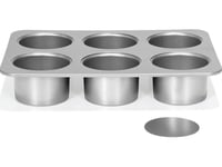 Patisse Patisse - Mini 6 Kakformar Med Löstagbar Botten 8Cm Silver-Top