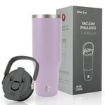 Riley Joy Gourde Isotherme 2.0 - Travel Mug Isotherme 1.2L - Gobelet avec Paille Poignée, Thermos Café pour Chaud ou Glacé en Acier Inoxydable sans BPA pour Voyage Camping