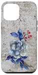 Coque pour iPhone 12 Pro Max Vintage Blue Flower Cottagecore Old Paper Aesthetic Floral