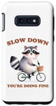 Coque pour Galaxy S10e Raccoon Slow Down Relax Breathe Self Care You're Ok Vélo