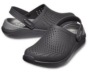 Mens Crocs Literide Black Clog Closed Toe Slip On Comfort Insole Wide Fit Sandal
