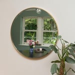 Large Round Mirror with Gold Frame