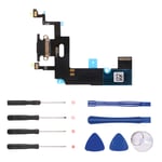 ALAMSCN Charging Port Dock Connector for iPhone XR Charging Port Flex Cable Replacement + Microphone + Headphone Audio Jack Replacement with Repair Tool Kits