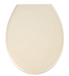 WENKO Abattant WC avec Frein de Chute Premium Ottana Beige, abattant WC clipsable avec Fixation en Acier INOX, Fix-Clip, Duroplast, 37.5 x 44.5 cm, Beige