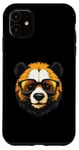 Coque pour iPhone 11 Tête de panda cool | Portrait hipster amusant
