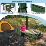 Campingsäng slitstark resesäng med nackstöd 190 x 70 x 54 cm grön