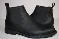 UGG Australia Black Leather Chelsea Boots Men's Slip On UK 10 EU 44.5 NEW