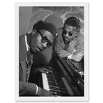 Vintage Photo Music Jazz Legend Thelonious Monk Piano Black & White A4 Artwork Framed Wall Art Print