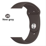 SQWK Strap For Apple Watch Band Silicone Pulseira Bracelet Watchband Apple Watch Iwatch Series 5 4 3 2 42mm or 44mm ML new gray 20