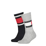 Tommy Hilfiger Unisex Kid's Flag Socks, Middle Grey (Middle Grey Blend), 12-1.5UK (Pack of 2)