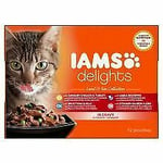 Iams Delights Cat Wet Land & Sea Collection In Gravy 12 Pack - 85g - 216213
