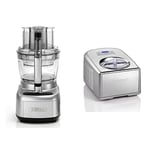 Cuisinart Expert Prep Pro | 2 Bowl Food Processor With 3L Capacity | Stainless Steel | FP1300SU & Ice Cream and Gelato Maker | Makes Ice Cream, ICE100BCU