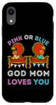 Coque pour iPhone XR Rose ou bleu God Mom Loves You Gender Reveal Mom Baby Shower