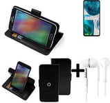 For Motorola Moto G52 protective case + EARPHONES black cover bag wallet flipsty