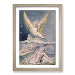 Big Box Art William Blake Night Startled by The Lark Framed Wall Art Picture Print Ready to Hang, Oak A2 (62 x 45 cm)