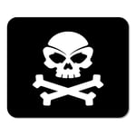 Crossbones Pirate Skull Black Bones Brain Collection Death Dice Home School Game Player Computer Worker MouseMat Mouse Padch