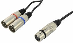 XLR Female To Two XLR Male Splitter Cable – Lead Length 1.5m