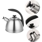 2.5 L Tea Kettle Metallic Stainless Steel Stovetop Whistling Kettle Induction-Safe Coffee Kettle Kone with Ergonomic Handle for Chinese Restaurants, Conference Rooms, Living Room