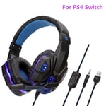 Casque de jeu stéréo professionnel 9D avec microphone PC casque Gamer pour XBOX PS4 ordinateur portable téléphone accessoires de jeu-BlackBlue PS4 Switch