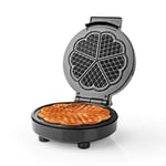 Ex-Pro Waffle Maker Iron, Single Heart Shape Waffle Machine with Non Stick Plates & Adjustable Temperature Control, 1000W - Black/Silver