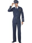 Smiffys WW2 Air Force Captain CostumeM - Size 38 in-40 inBlue