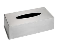 WENKO Boîte pour lingettes cosmétiques acier inox - boite à mouchoirs, Acier inoxydable, 25 x 8 x 12 cm, Satiné