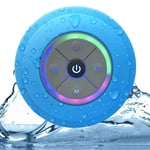Rainbow LED Bluetooth Shower Speaker With FM Radio and Strong Suction Cup, IPX5 Portable USB rechargeable Waterproof Bluetooth Speaker for Golf, Beach, Shower & Home