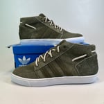 Adidas Originals Court Deck Mid Trainers UK size 6 Green Suede - NEW with Box