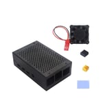 Zhuhaixmy Aluminum Alloy Heatsink Case for Raspberry Pi 4B, Metal Cooling Housing Protective Shell with Quiet Fan