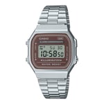 Wristwatch CASIO A168WA-5AYES Stainless Steel Brown Unisex Digital VINTAGE