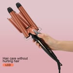 LCD 3 Barrel Hair Curling Iron Temperature Hair Curler 25mm(UK Plug 220V) BST